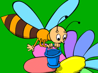 Раскраска Пчела и цветок
