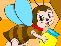 Раскраска Пчела с медом