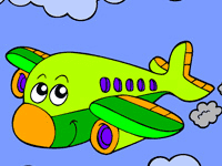 Раскраска Веселый самолетик