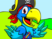Раскраска Попугай пират